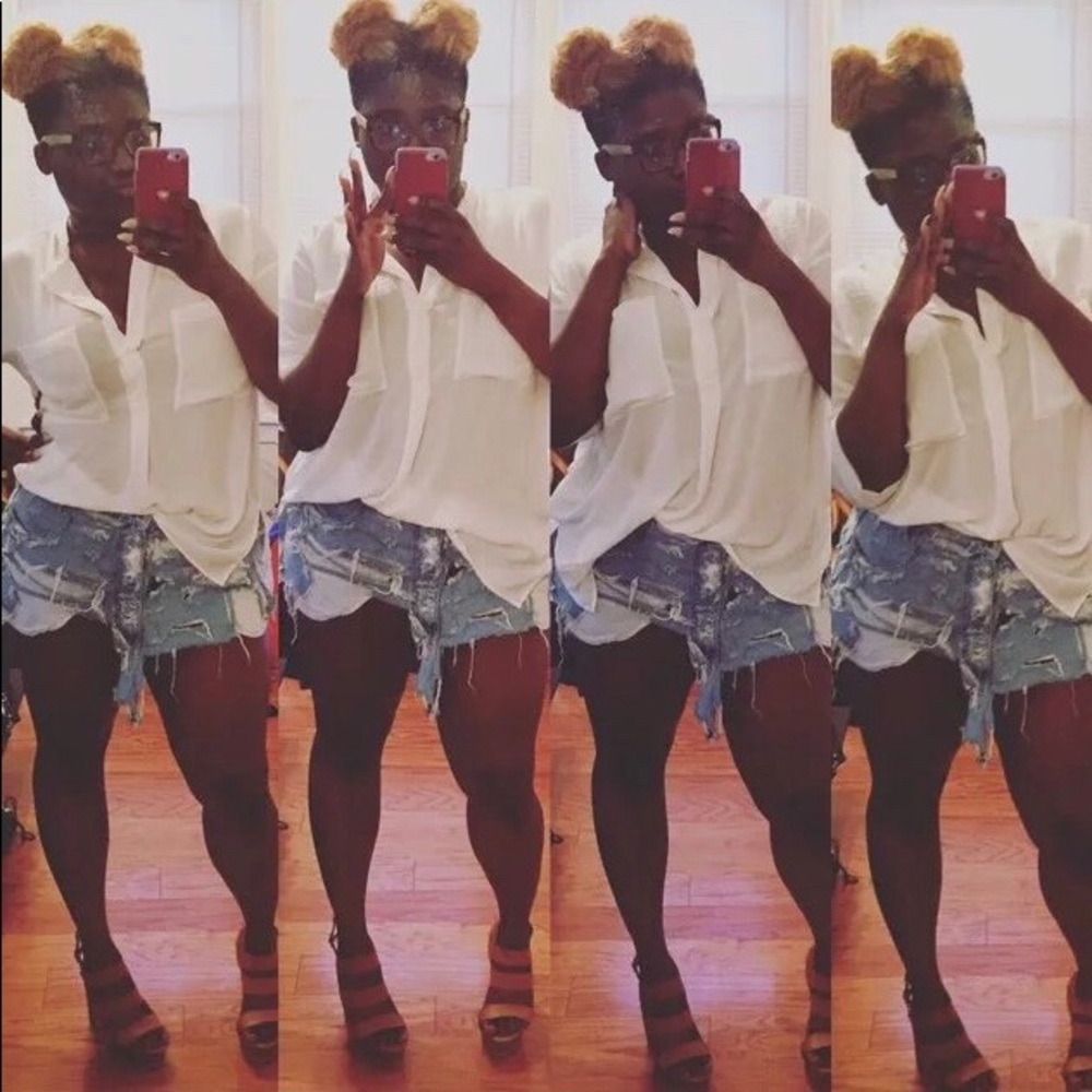 Custom distressed skirt vintage 20 L XL